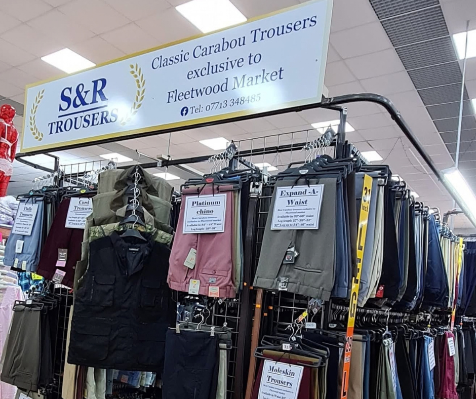 Men's trousers on a stall