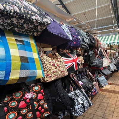 A rail of bags
